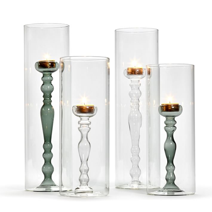 Glass Hurricane Taper Vase