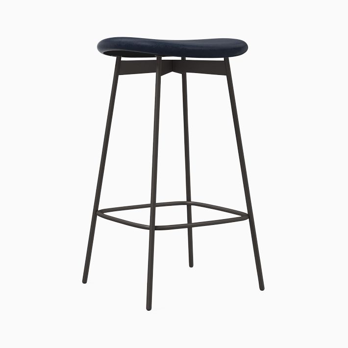 Modern Petal Backless Counter Stool - Leather