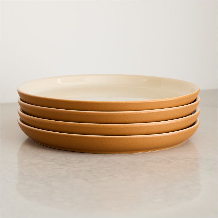 Kaloh Stoneware Dinner Plate Sets: Golden Oak Set of 4