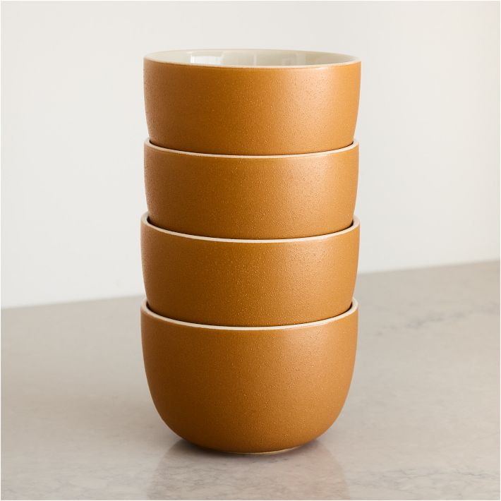 Kaloh Stoneware Cereal Bowl Sets: Golden Oak Set of 4