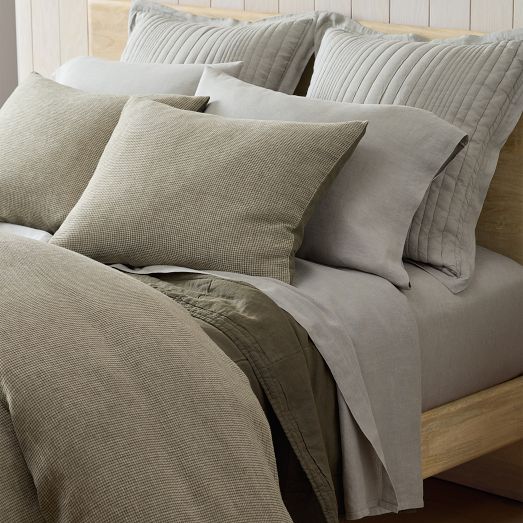 West 2024 Elm belgian flax linen duvet queen in mocha