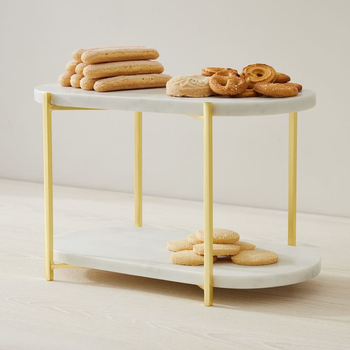 Madison Marble &amp; Brass 2-Tier Stand