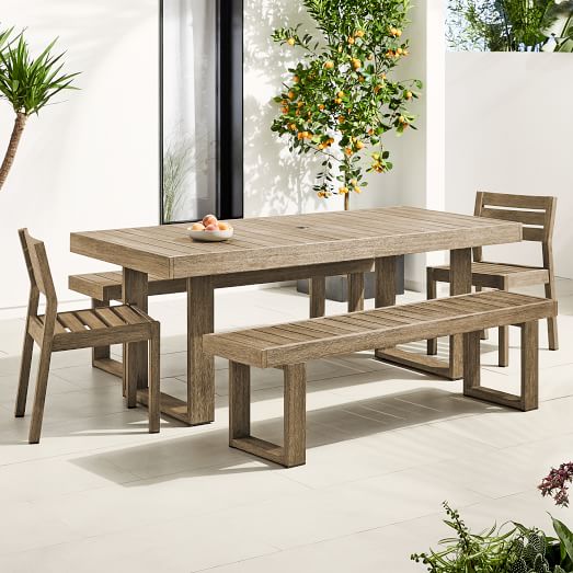 Dining table with 2 benches and 2 chairs discount