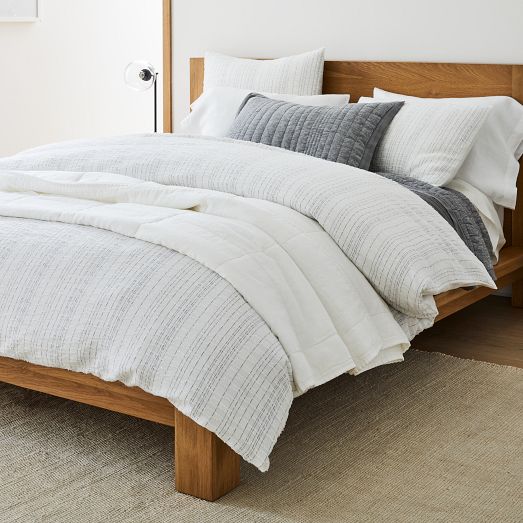 West cheapest elm chevron duvet cover & shams