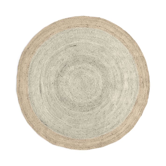 Bordered Round Jute  Rug