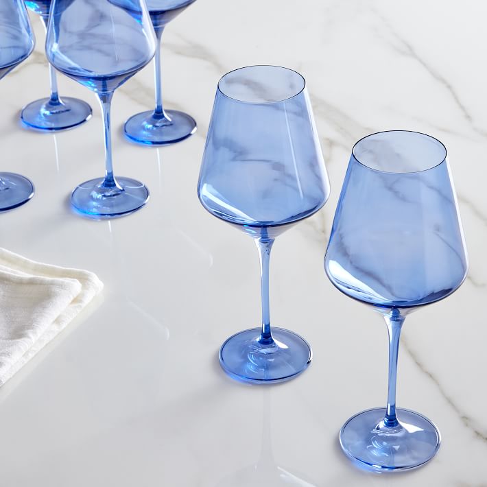 Estelle Colored Glass Stemmed Wine Glass (Set of 6)
