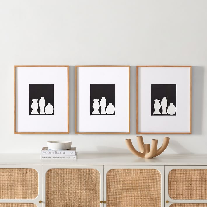 Multi-Mat Wood Gallery Frames - Wheat (Set of 3 frames)