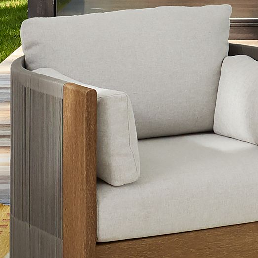 Porto Outdoor Swivel Chair Cushion Plain Weave Gray Pearl Gray West Elm