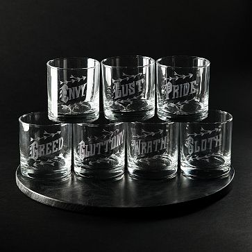 Love Victory Seven Deadly Sins Glasses Set of 7 West Elm