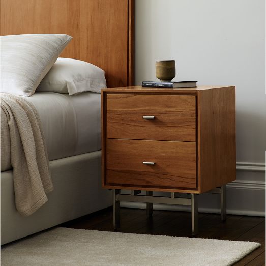 Gemini Nightstand 18 Elegant Walnut Finish West Elm