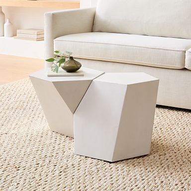 White geometric coffee table discount