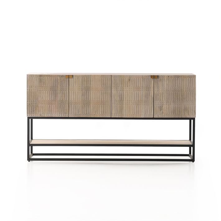 Carved Mango Wood Media Console 56 West Elm