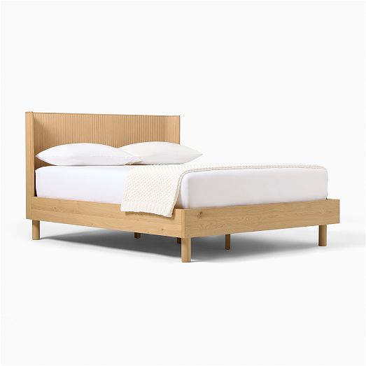 Ellington Fluted Shelter Headboard King Bed Blonde West Elm