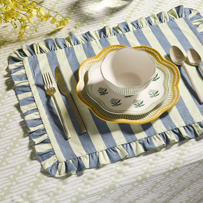 8 RHODE Wide Stripe Cotton Placemats