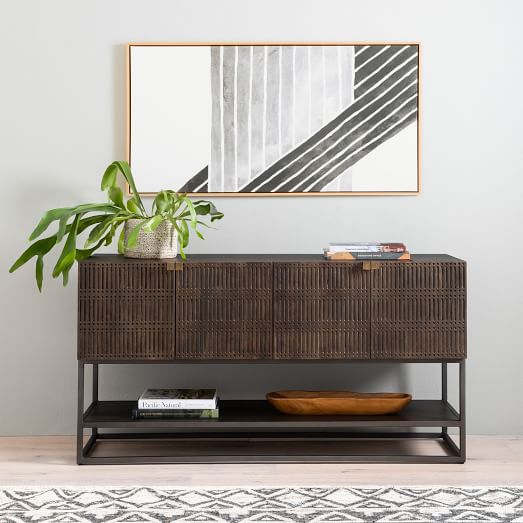 Carved Mango Wood Media Console 56 West Elm
