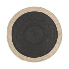 Bordered Round Jute  Rug