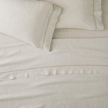 West elm Belgain flax linen pom pom queen duvet in hotsell natural flax color