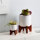 Mid-Century Turned Wood Tabletop Planters