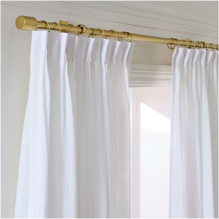 West Elm linen curtains retailer set of 2 48” x 84” off white gold like new