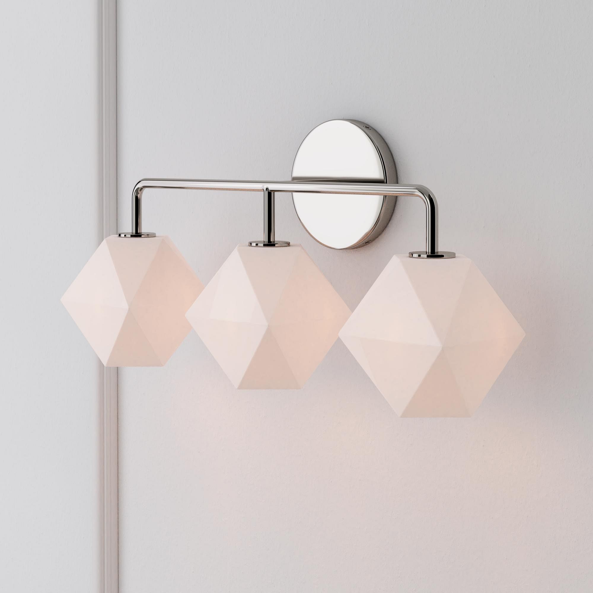 Sculptural 3-Light Faceted Sconce | Modern Wall Lighting