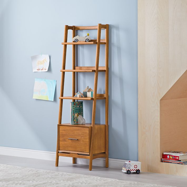 Mid Century Bookshelf Narrow Tower White West Elm