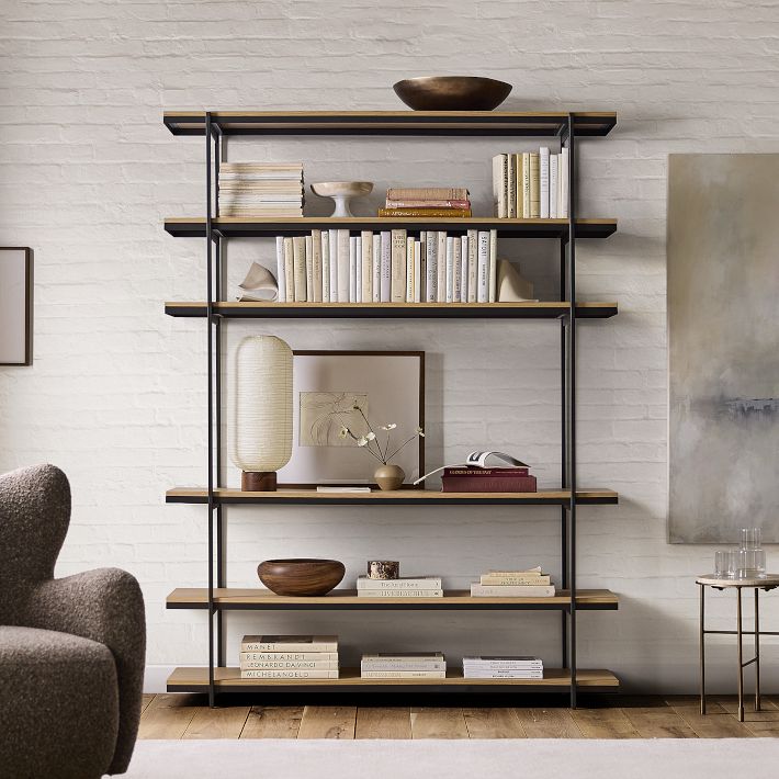 Pierce 60 Wide Open Shelf Unit Blonde Set of 2 West Elm