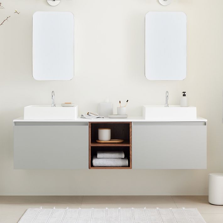 Baylor Floating Open Storage Double Bathroom Vanity (72&quot;)