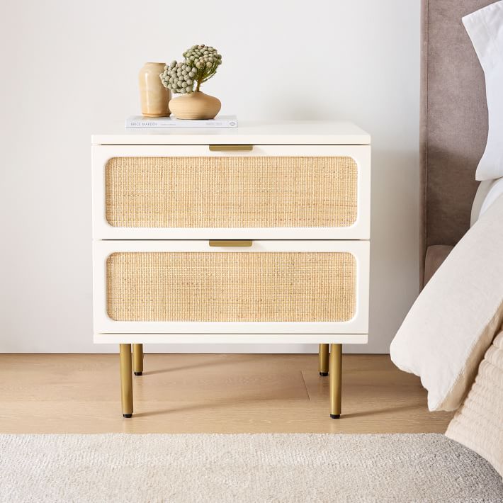 Ida 23 Nightstand White Natural Antique Brass West Elm