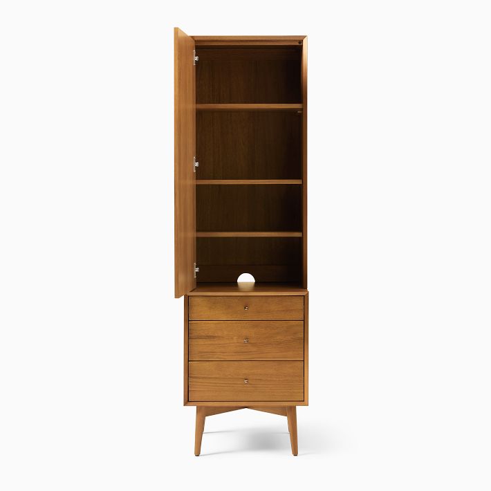 Mid Century Narrow Hutch w Console 20.5