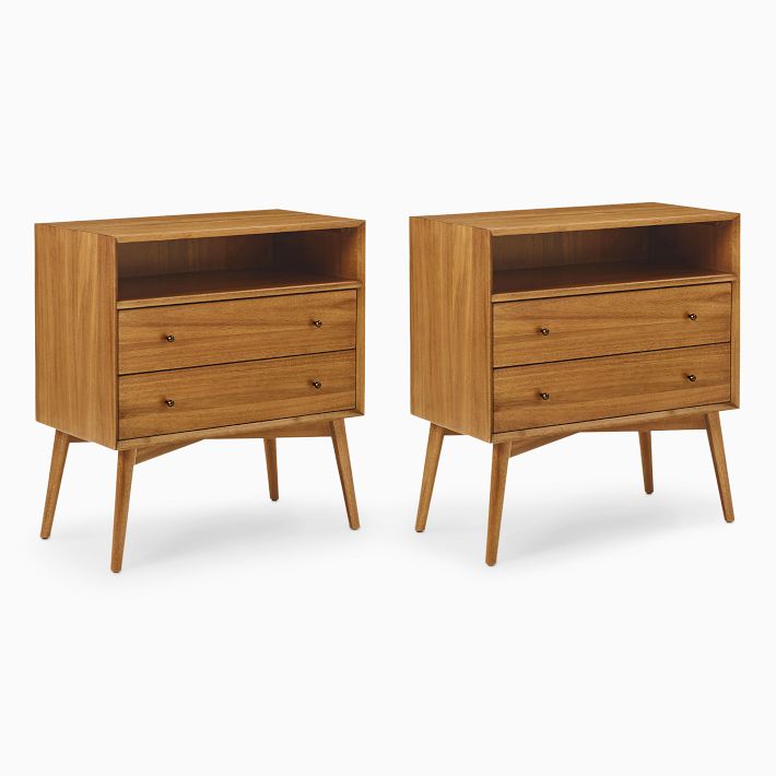 Mid-Century Open Nightstand (28")