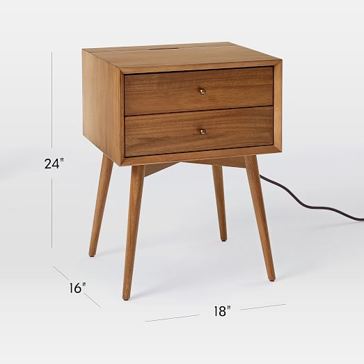 Mid Century 17.5 Charging Nightstand Acorn West Elm