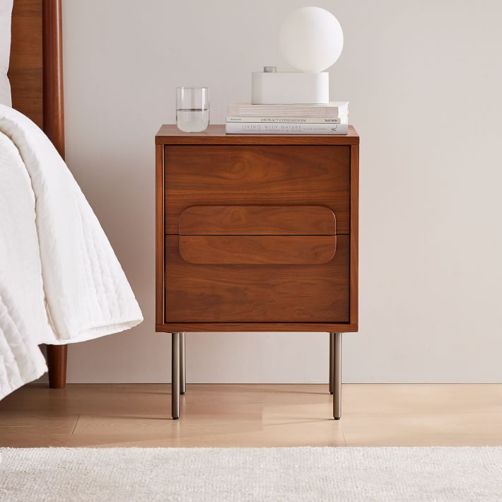 Gemini Nightstand 18 Elegant Walnut Finish West Elm