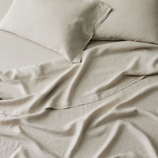 West Elm King Linen top Sheet Set