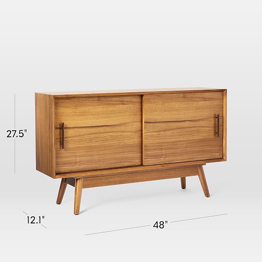 Mid Century Narrow Media Console 48 West Elm