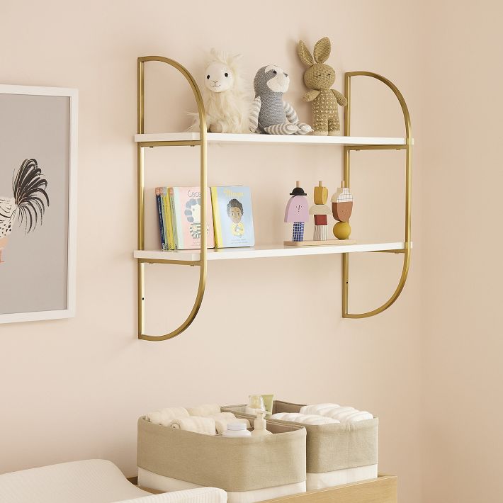 Curved Polished 2-Tier Shelf (32&quot;)