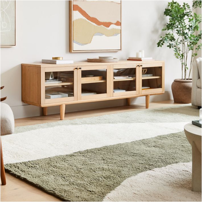 Modern Wave Shag Rug - Handwoven Elegance | West Elm