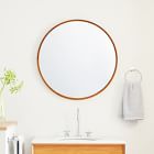 Thin Wood Round Bath Mirror - 30&quot;