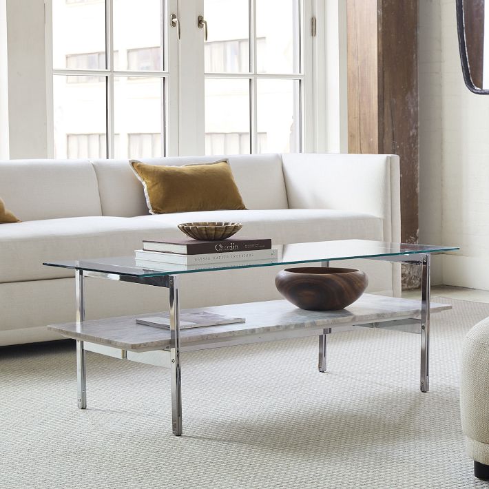 Marble chrome coffee table sales