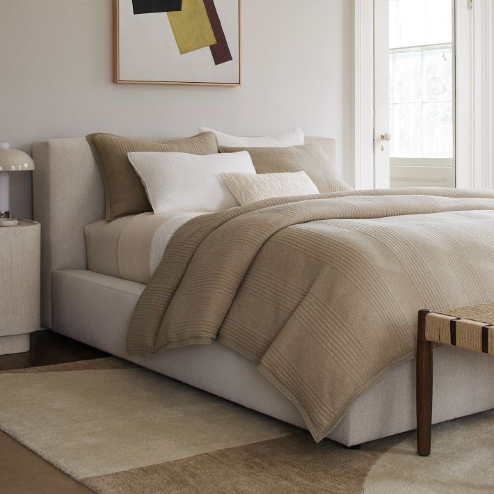 Cotton Cloud Jersey Duvet Cover: Camel, King