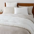 New West Elm top Full Queen White Frayed Edge Duvet Cover