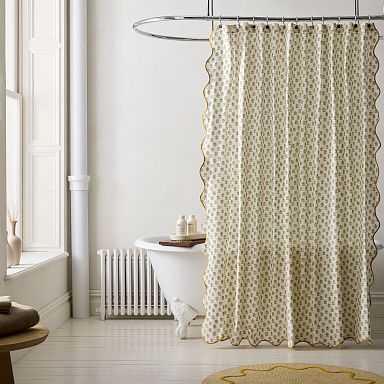 White and gold shower curtain sales
