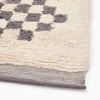 Soft Checkered Shag Wool Rug