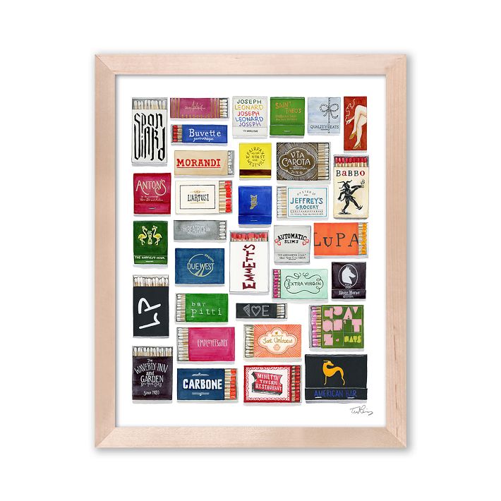 West Village Framed Matchbook Print by My Father's Daughter