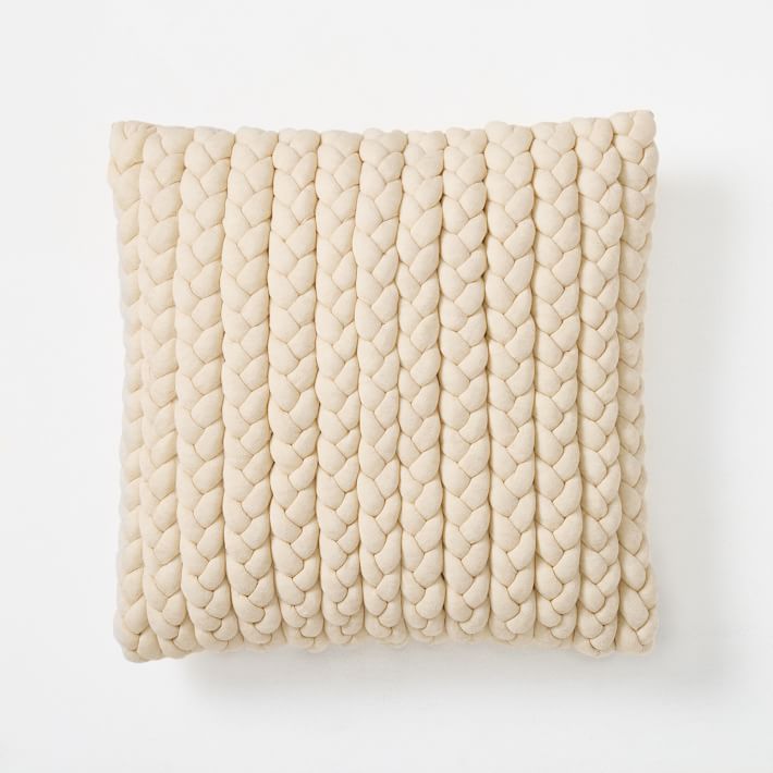 Braided Jersey Pillow Cover + Down Alternative Insert