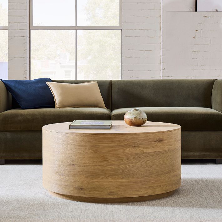 Volume Round Drum Coffee Table Timeless Elegance West Elm
