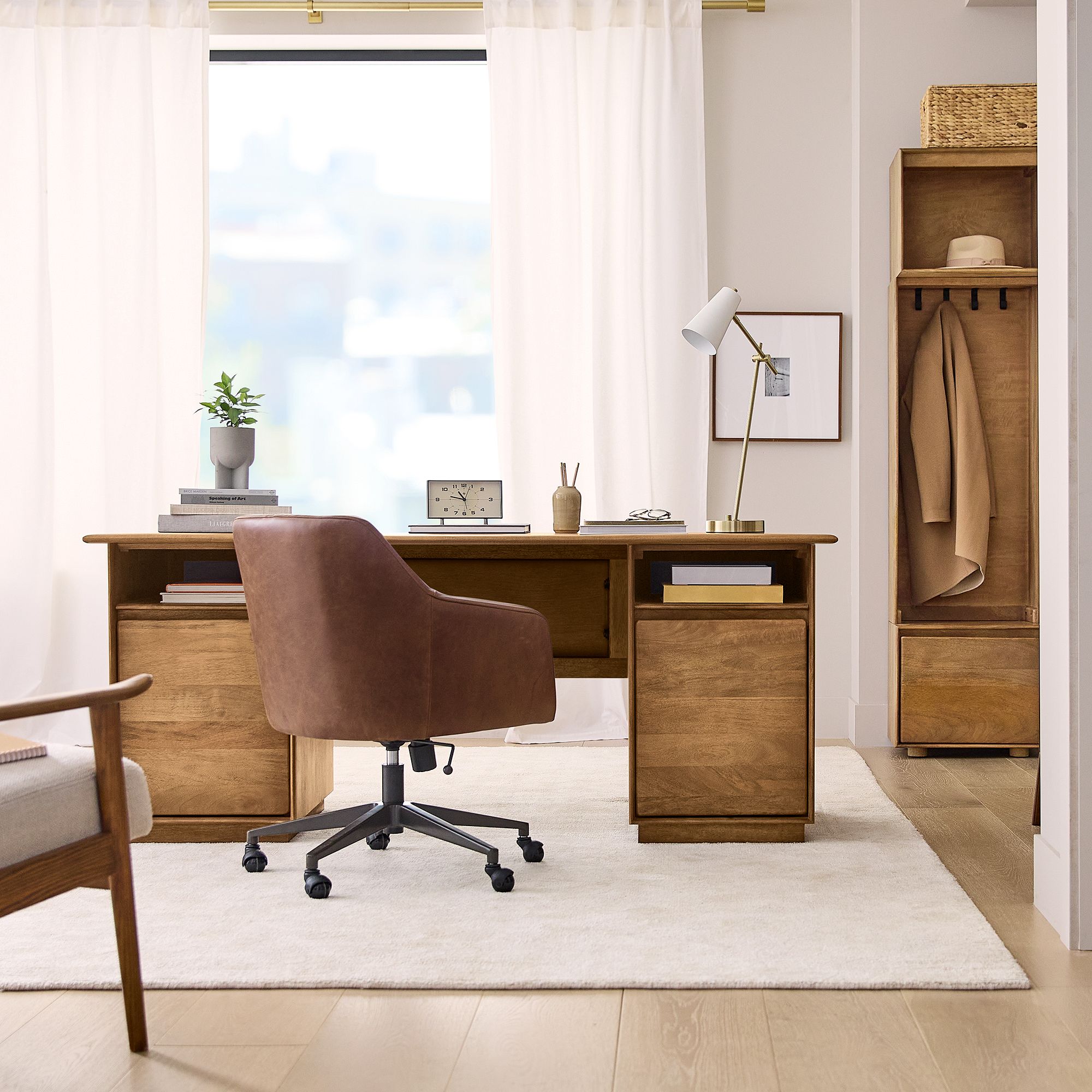 Anton Executive Desk 72" - Modern Mango Wood Design