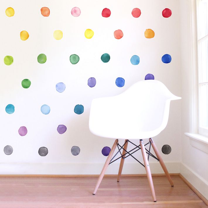 Mej Mej Color Story Rainbow Watercolor Dots Peel Stick Wall Decals West Elm