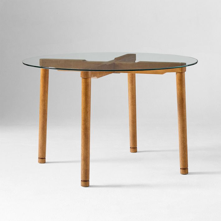 West elm round glass dining table discount