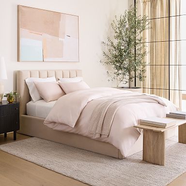 Deals West Elm silky tencel comforter & shams