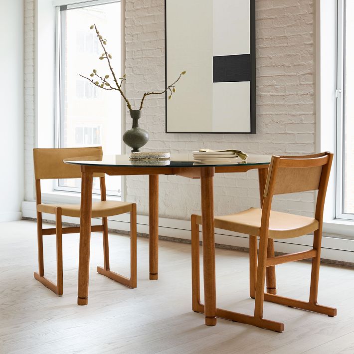West elm round glass dining table discount